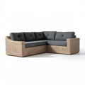 2-częściowa narożna sofa ogrodowa z technorattanu PE beżowo-antracytowa 210 x 210 x 85 cm