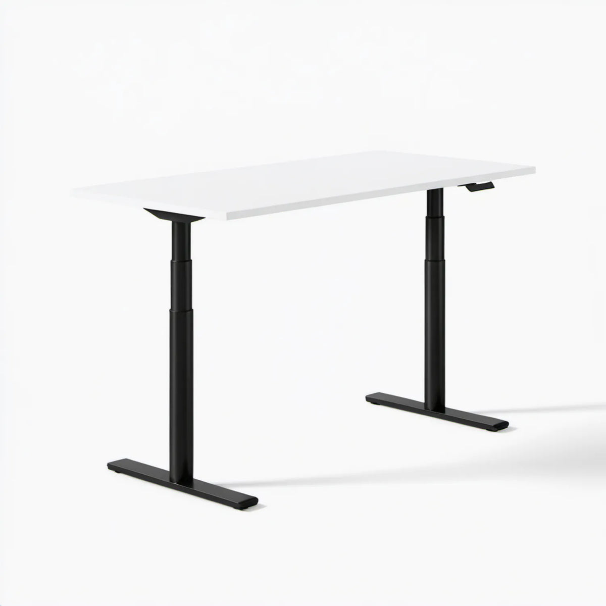 Elektrycznie regulowane biurko 120 x 60 cm, wysokość 72–120 cm, białe/czarne