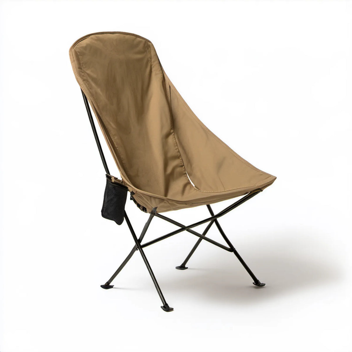Składane krzesło kempingowe kubełkowe khaki/czarne 80 × 50 × 90 cm