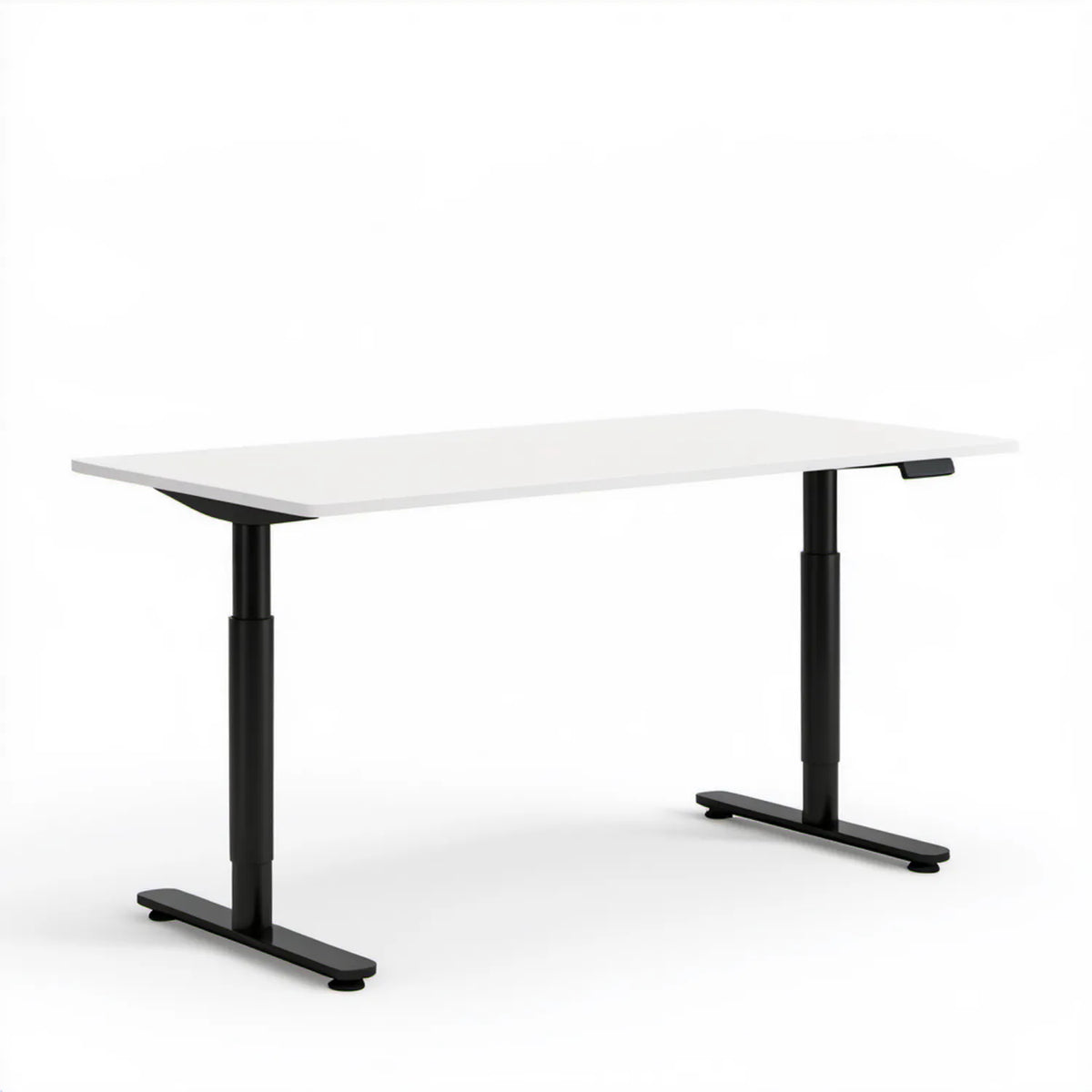 Elektrycznie regulowane biurko 140 x 70 cm, białe/czarne